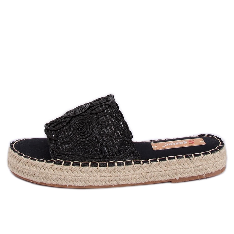 Klapki espadryle czarne T353P Black