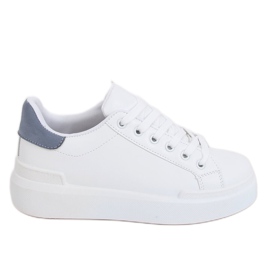 Trampki damskie białe 85-428 WHITE/BLUE niebieskie