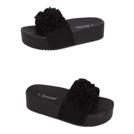 Klapki na wysokiej podeszwie czarne CK148P Black