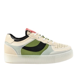 Zielone obuwie sportowe sneakersy LA51P wielokolorowe