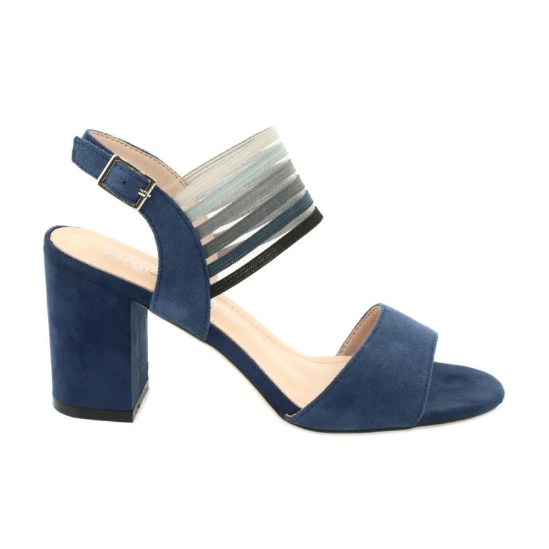 Sandały na słupku Sergio Leone SK867 granatowe