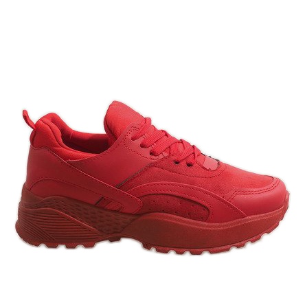 Czerwone modne obuwie sportowe A88-18