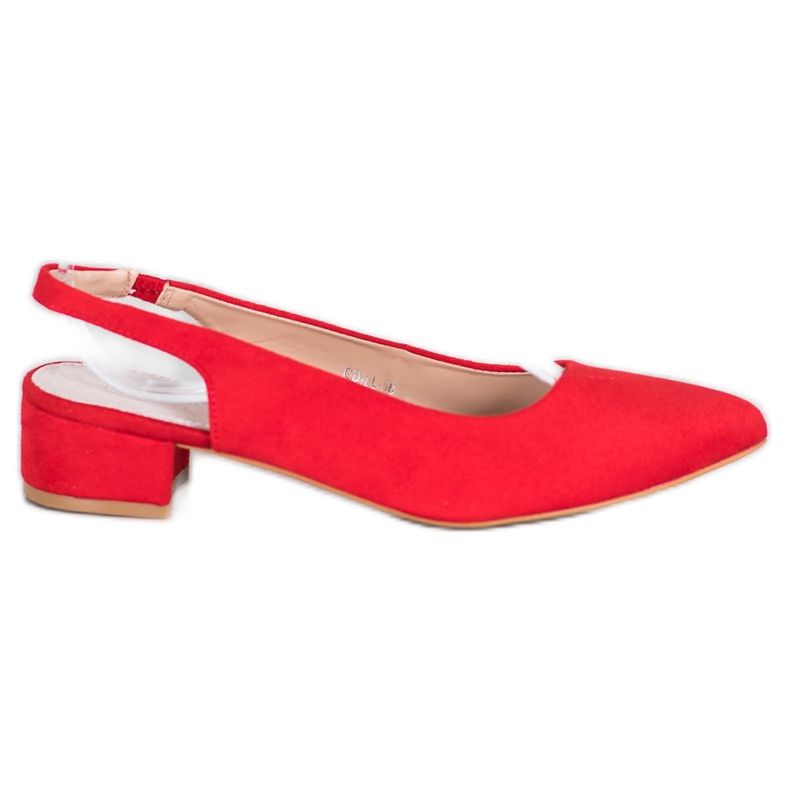 Goodin Czółenka Z Odkrytą Piętą czerwone