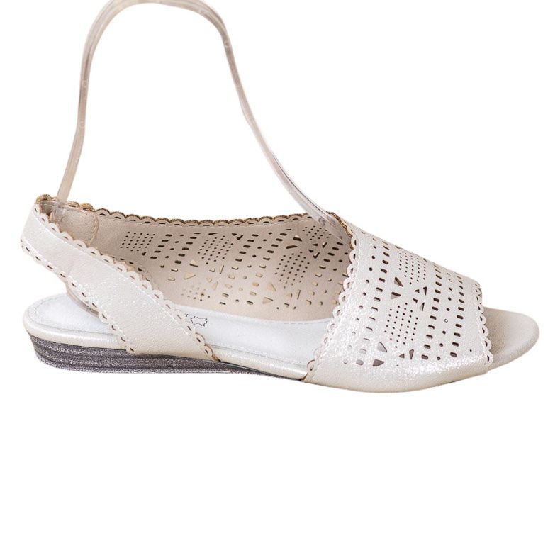 Goodin Błyszczące Srebrne Sandałki szare