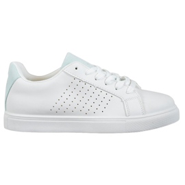 SHELOVET Białe Obuwie Z Zamszowymi Wstawkami