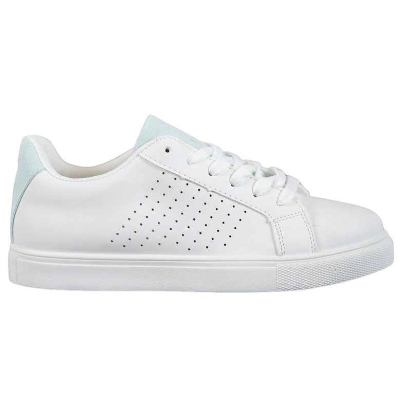 SHELOVET Białe Obuwie Z Zamszowymi Wstawkami