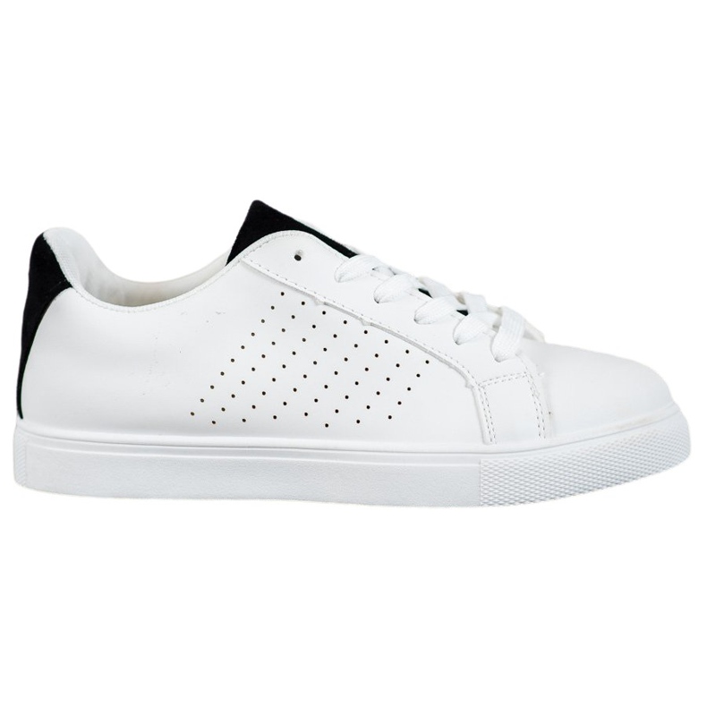 SHELOVET Białe Obuwie Z Zamszowymi Wstawkami