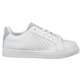 SHELOVET Białe Obuwie Z Zamszowymi Wstawkami