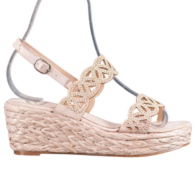 Aclys Sandały Na Koturnie brązowe