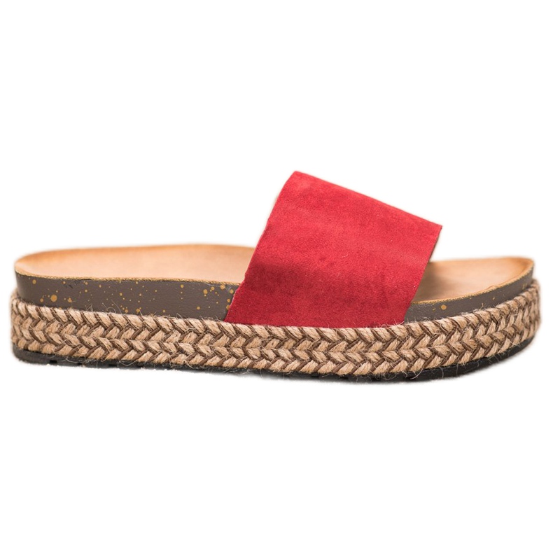 Comer Casualowe Klapki Na Platformie czerwone