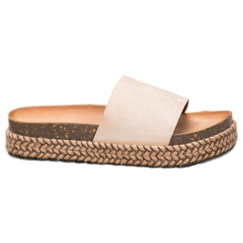 Comer Casualowe Klapki Na Platformie brązowe