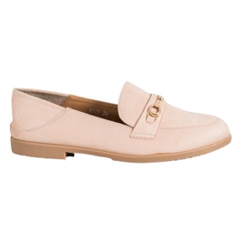 SHELOVET Zamszowe Lordsy beżowy