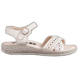 SHELOVET Lekkie Sandałki Na Platformie beżowy