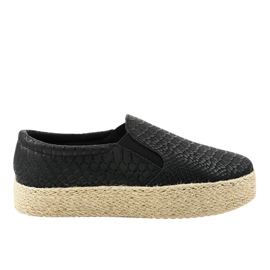 Czarne espadryle wsuwane 6140