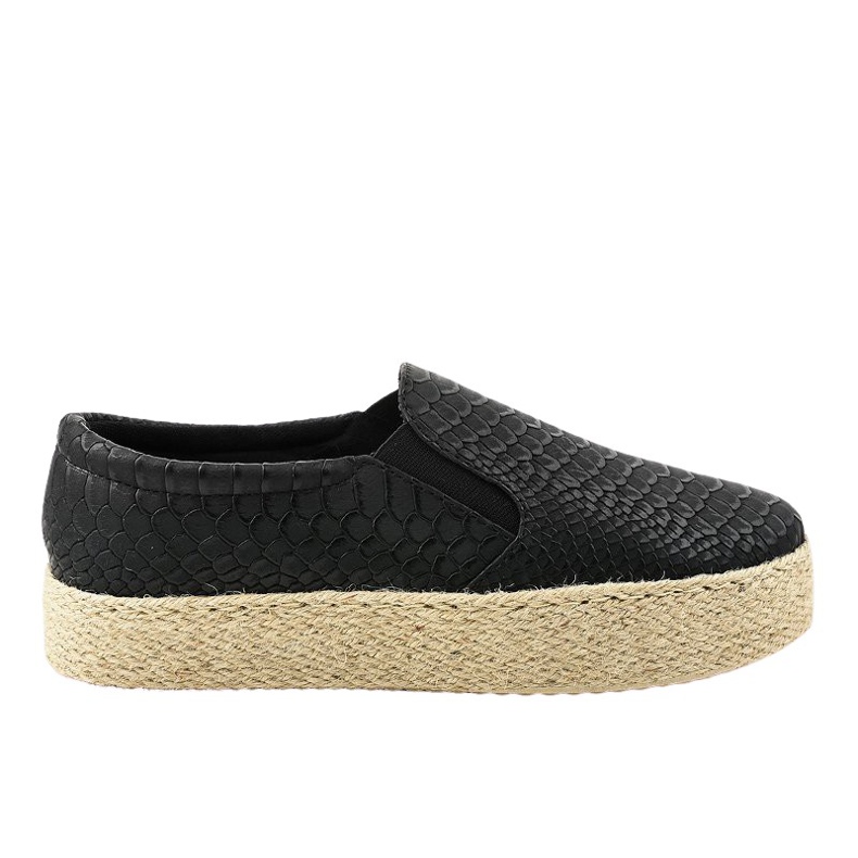 Czarne espadryle wsuwane 6140