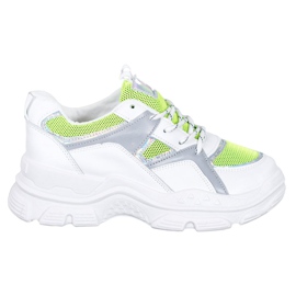 Sweet Shoes Wiązane Sneakersy białe zielone