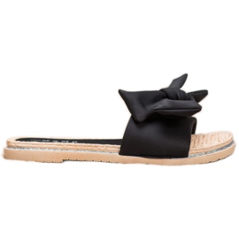 SHELOVET Stylowe Czarne Klapki