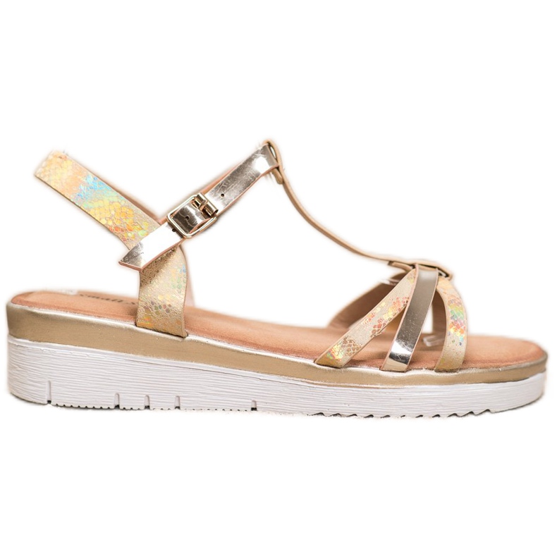 Small Swan Sandały Z Efektem Holo złoty