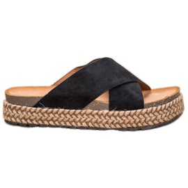 Comer Wygodne Klapki Na Platformie czarne