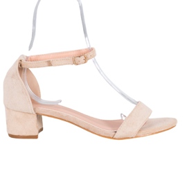 Small Swan Sandałki Na Niskim Obcasie brązowe