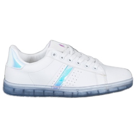 SHELOVET Trampki Z Transparentną Podeszwą białe