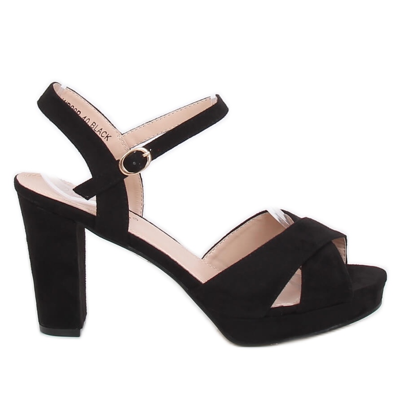 Sandałki na obcasie czarne WD99P Black