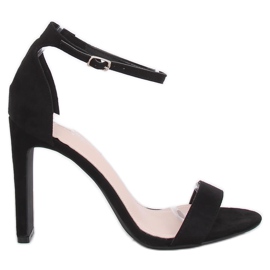 Sandałki na obcasie czarne NF-37P Black