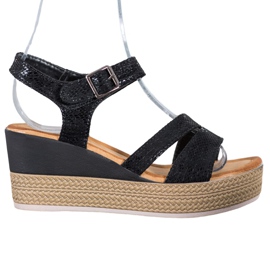 Sea Elves Komfortowe Sandały czarne