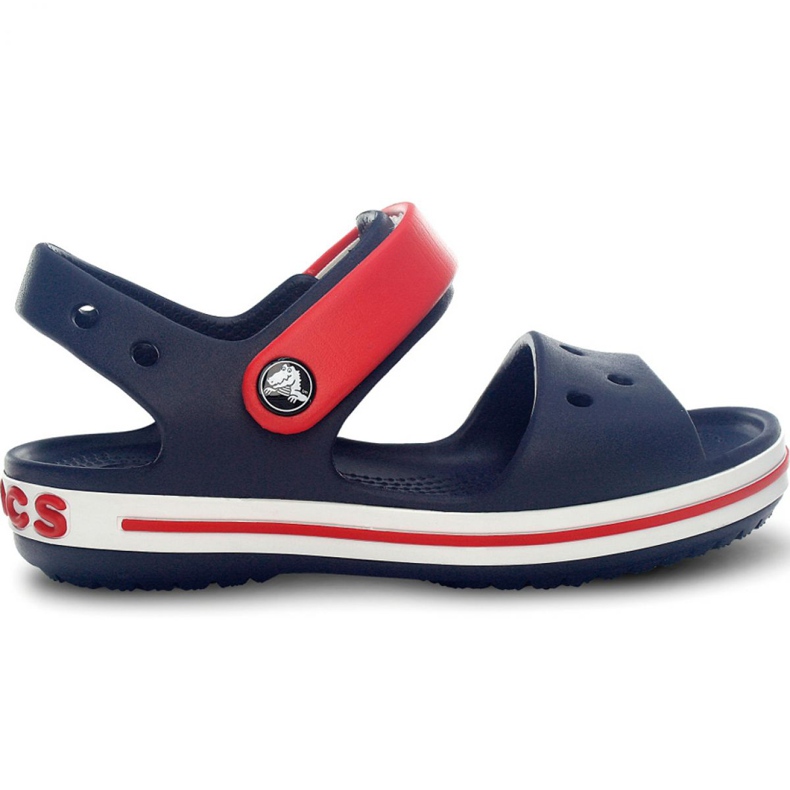 Klapki Crocs Crocband Sandal Kids 12856 485 białe czerwone niebieskie