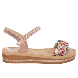 Sandałki damskie szampańskie CK151P Champagne różowe