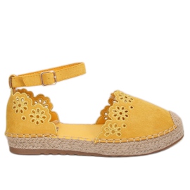 Espadryle ażurowe miodowe JH119 Yellow żółte