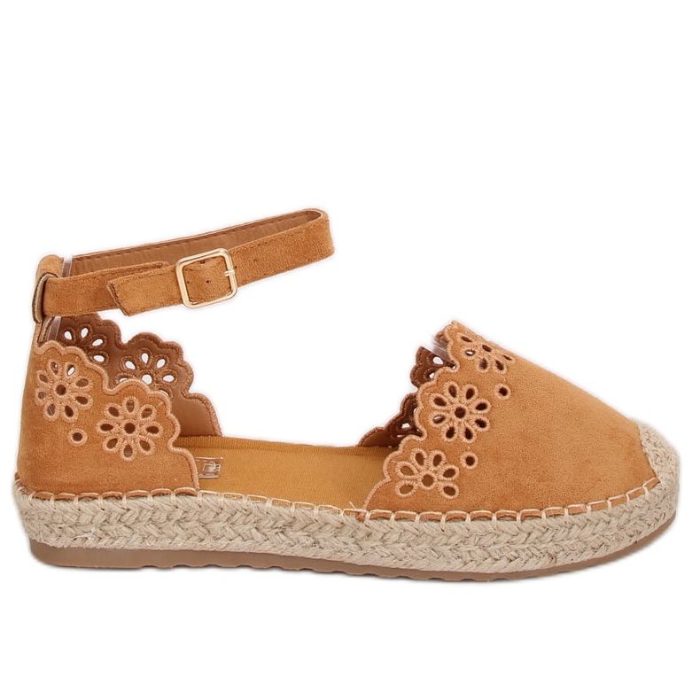 Espadryle ażurowe camel JH119 Camel brązowe