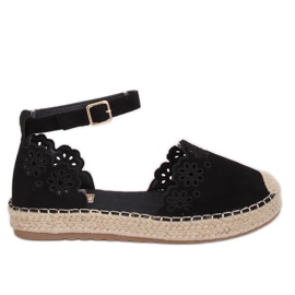 Espadryle ażurowe czarne JH119 Black