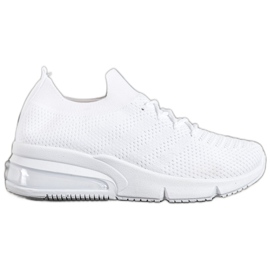 SHELOVET Tekstylne Białe Sneakersy