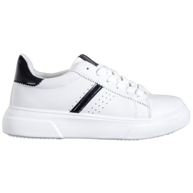 Renda Sneakersy Z Czarnymi Wstawkami białe