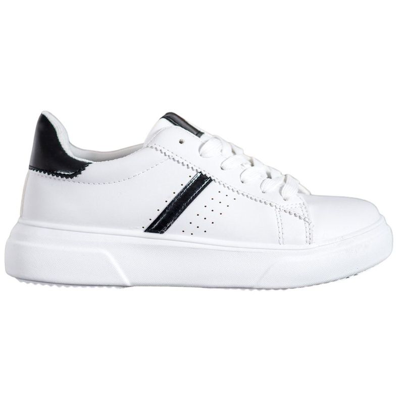 Renda Sneakersy Z Czarnymi Wstawkami białe