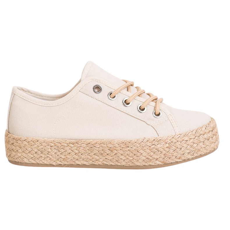 Kylie Trampki Na Słomkowej Platformie brązowe