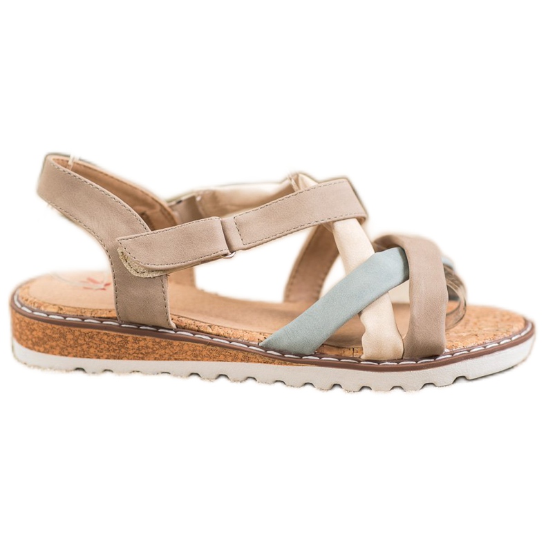 Kylie Sandałki Na Rzep brązowe