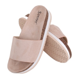 Klapki damskie beżowe CK184P Beige beżowy