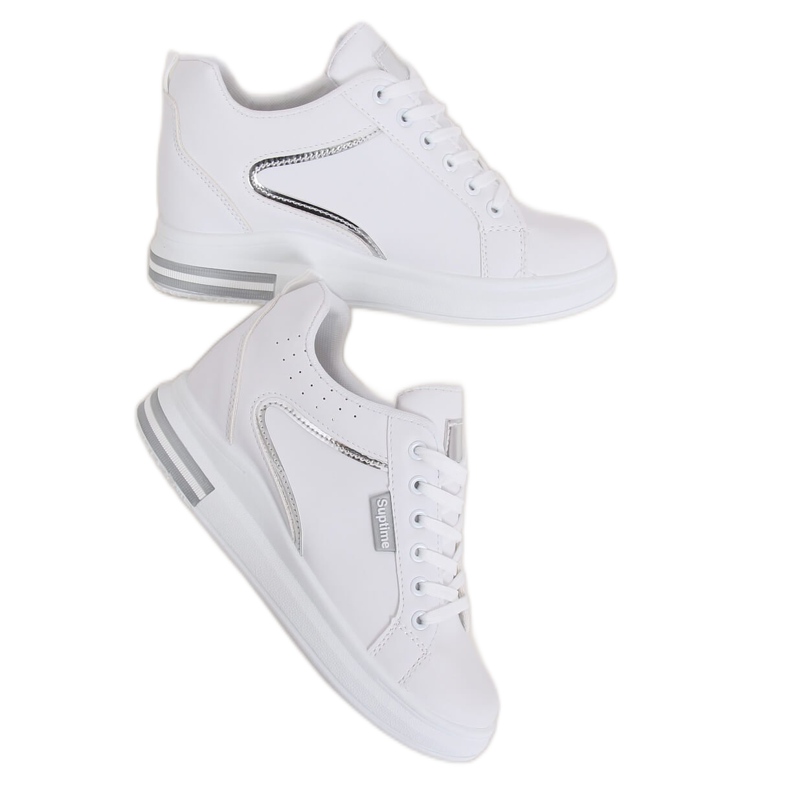 Trampki na koturnie białe NB337 Silver
