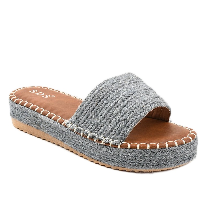 Niebieskie klapki espadryle 7970-PL szare