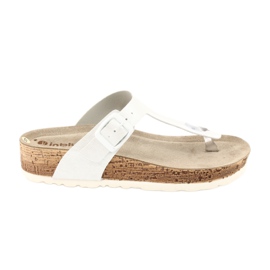 Klapki japonki damskie anatomiczne Inblu NM020 białe