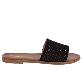 Klapki ażurowe czarne 620-63 Black