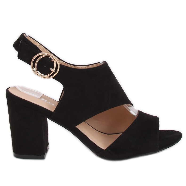 Sandałki na obcasie czarne A8560 Black