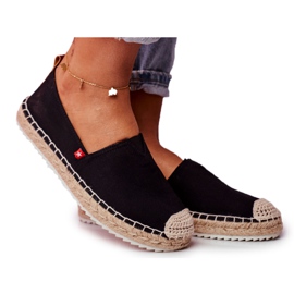 Espadryle Damskie Pleciona Podeszwa Czarne Big Star FF274A498