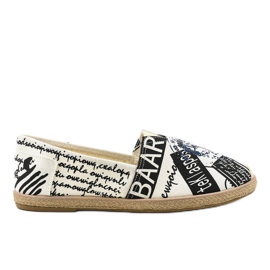 Białe obuwie espadryle męskie BKA-48 czarne