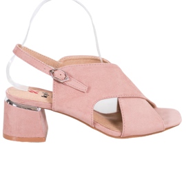 Kylie Stylowe Pudrowe Sandały beżowy