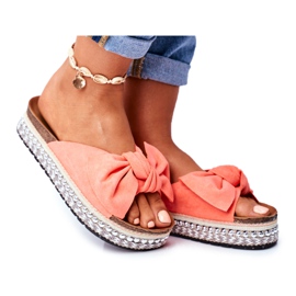 Damskie Klapki Wysokie Koralowe Mortigo różowe