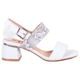 Kylie Modne Sandałki Na Słupku białe