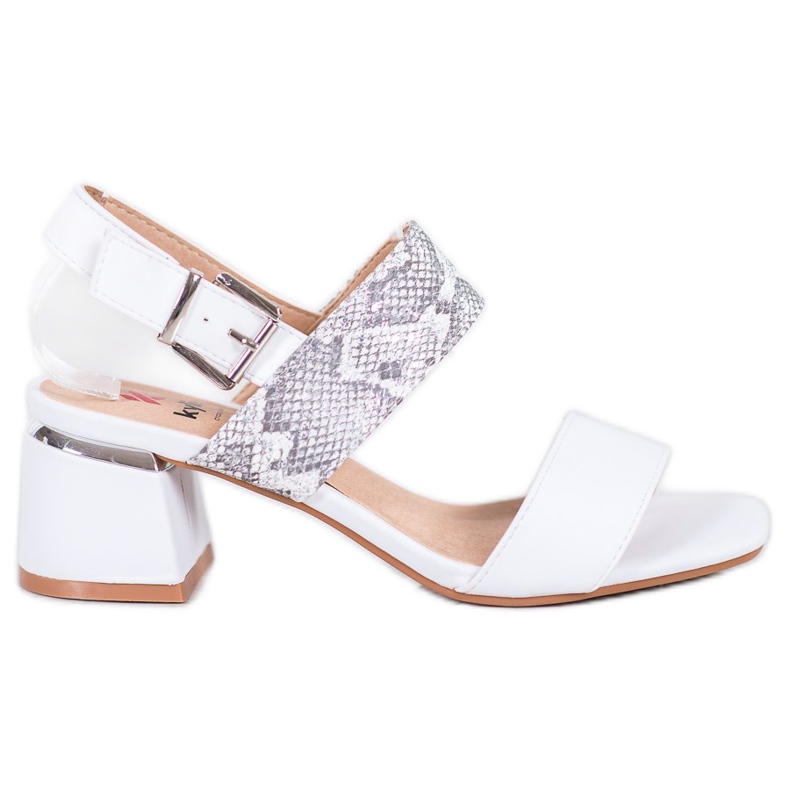 Kylie Modne Sandałki Na Słupku białe